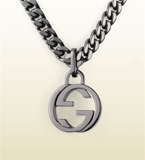 gucci interlocking-g pendant necklace sterling silver ybb45553500100u|Gucci Interlocking G Pendant Necklace .